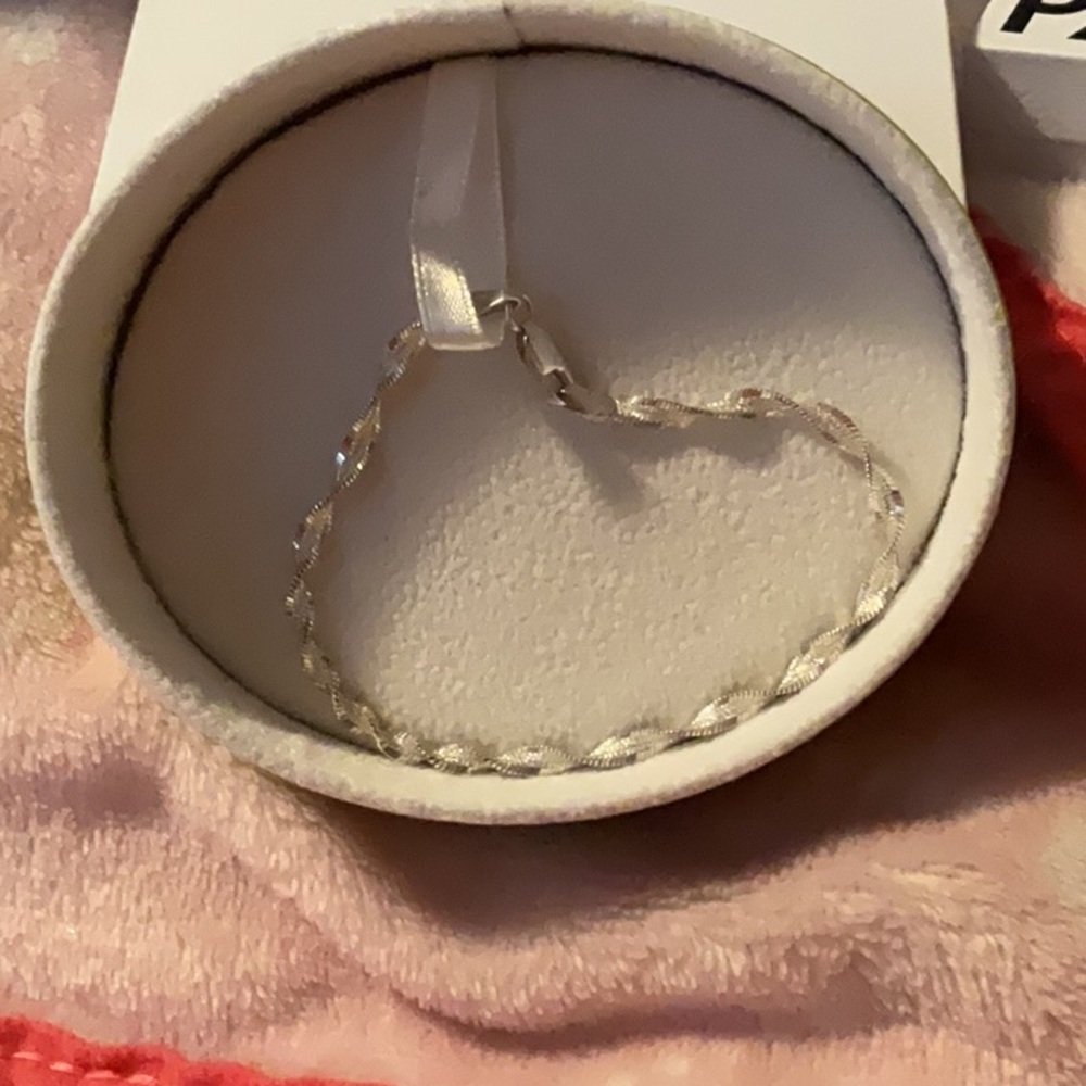 Women’s 925 Sterling Silver Bracelet Diamond Cut Rope Made in Italy ~ Sz 7 inch